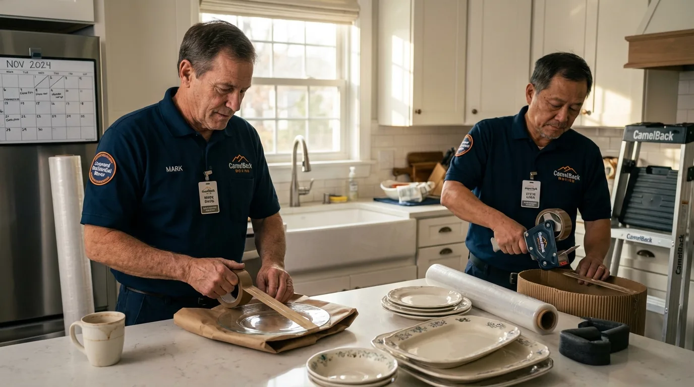 Professional crew packing kitchen dishware in Gila Bend, AZ